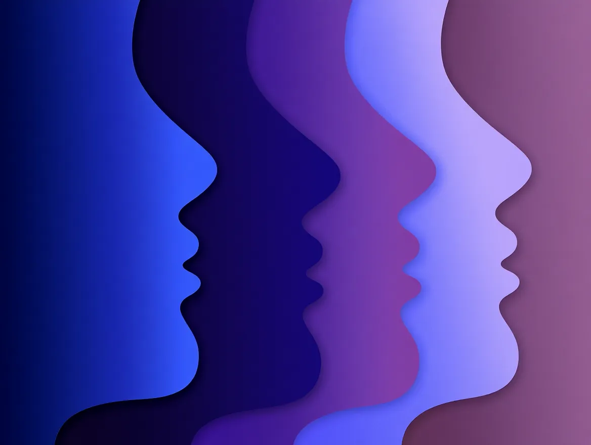 Abstract illustration showing mental transition from work focus to evening rest with flowing shapes